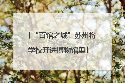 “百馆之城”苏州将学校开进博物馆里
