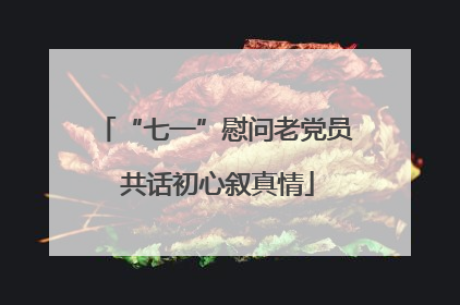 “七一”慰问老党员 共话初心叙真情