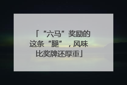 “六马”奖励的这条“腿”，风味比奖牌还厚重