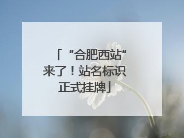 “合肥西站”来了！站名标识正式挂牌