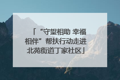 “守望相助 幸福相伴”帮扶行动走进北苑街道丁家社区