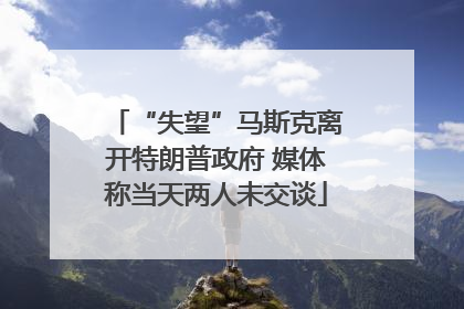 “失望”马斯克离开特朗普政府 媒体称当天两人未交谈