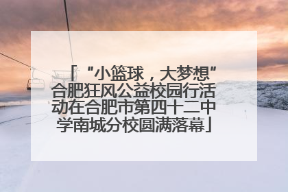 “小篮球，大梦想”合肥狂风公益校园行活动在合肥市第四十二中学南城分校圆满落幕