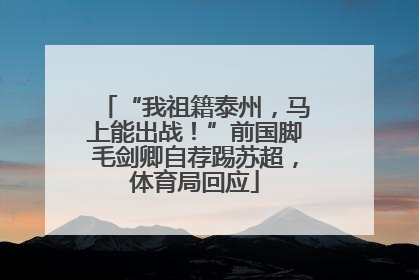 “我祖籍泰州，马上能出战！”前国脚毛剑卿自荐踢苏超，体育局回应