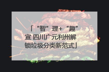 “智”理+“趣”宣 四川广元利州解锁垃圾分类新范式