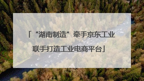 “湖南制造”牵手京东工业 联手打造工业电商平台