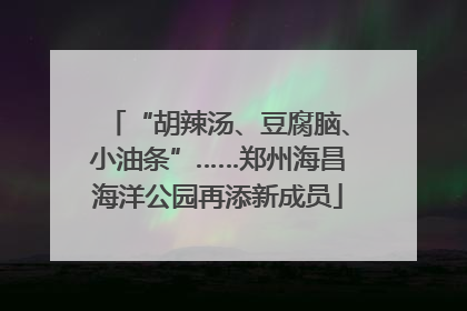 “胡辣汤、豆腐脑、小油条”……郑州海昌海洋公园再添新成员