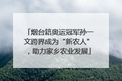 烟台籍奥运冠军孙一文跨界成为“新农人”，助力家乡农业发展