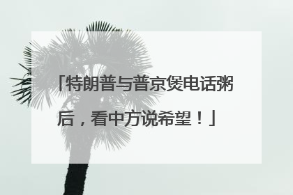 特朗普与普京煲电话粥后，看中方说希望！