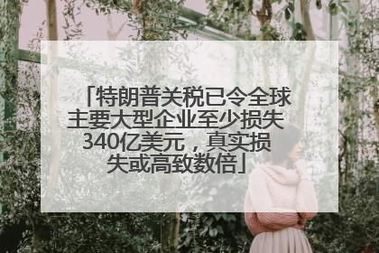 特朗普关税已令全球主要大型企业至少损失340亿美元，真实损失或高致数倍