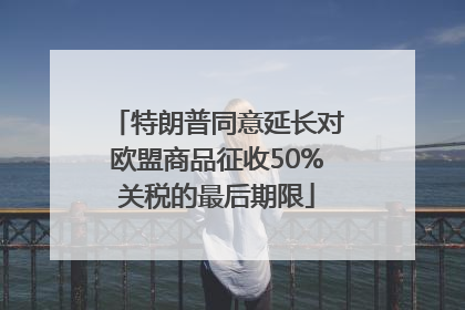 特朗普同意延长对欧盟商品征收50%关税的最后期限