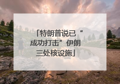 特朗普说已“成功打击”伊朗三处核设施