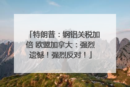 特朗普：钢铝关税加倍 欧盟加拿大：强烈遗憾！强烈反对！
