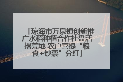 琼海市万泉镇创新推广水稻种植合作社盘活撂荒地 农户喜提“粮食+钞票”分红