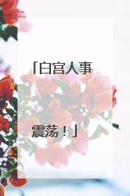 白宫人事震荡！