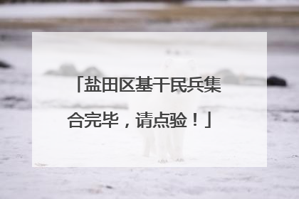 盐田区基干民兵集合完毕，请点验！