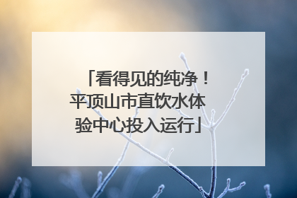 看得见的纯净！平顶山市直饮水体验中心投入运行