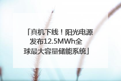 真机下线！阳光电源发布12.5MWh全球最大容量储能系统