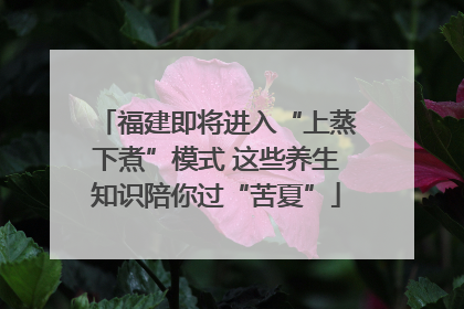 福建即将进入“上蒸下煮”模式 这些养生知识陪你过“苦夏”