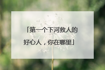 第一个下河救人的好心人，你在哪里