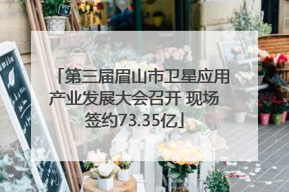 第三届眉山市卫星应用产业发展大会召开 现场签约73.35亿