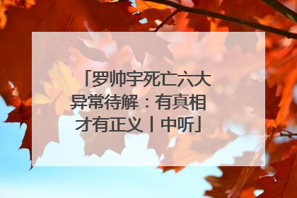 罗帅宇死亡六大异常待解：有真相才有正义丨中听