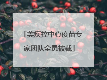 美疾控中心疫苗专家团队全员被裁