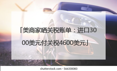 美商家晒关税账单：进口3000美元付关税4600美元