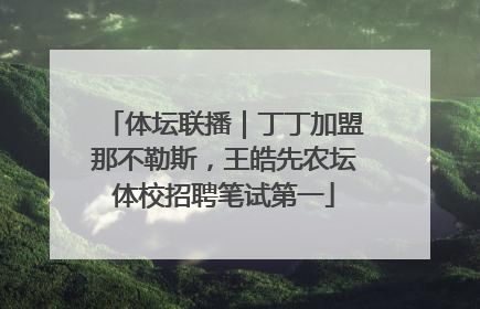 体坛联播｜丁丁加盟那不勒斯，王皓先农坛体校招聘笔试第一