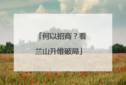 何以招商？看兰山升维破局