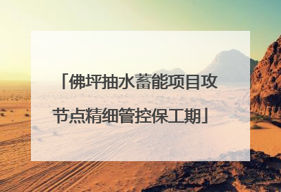 佛坪抽水蓄能项目攻节点精细管控保工期