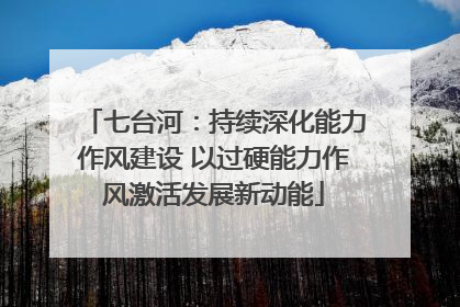 七台河：持续深化能力作风建设 以过硬能力作风激活发展新动能