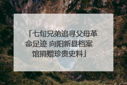 七旬兄弟追寻父母革命足迹 向阳新县档案馆捐赠珍贵史料