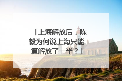 上海解放后，陈毅为何说上海只能算解放了一半？