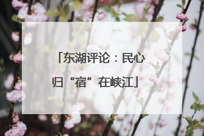 东湖评论：民心归“宿”在峡江
