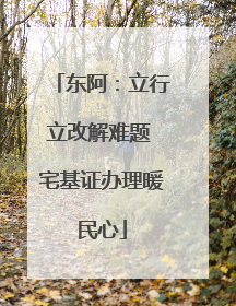 东阿：立行立改解难题 宅基证办理暖民心