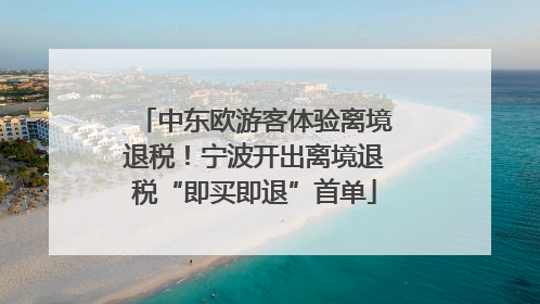 中东欧游客体验离境退税！宁波开出离境退税“即买即退”首单