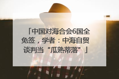 中国对海合会6国全免签，学者：中海自贸谈判当“瓜熟蒂落”