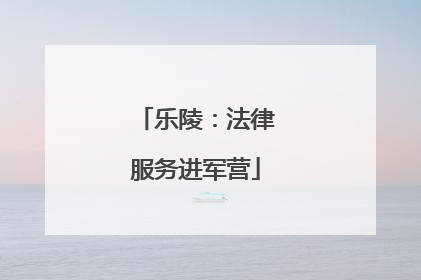 乐陵：法律服务进军营
