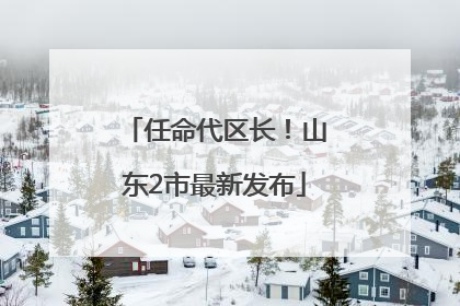任命代区长！山东2市最新发布