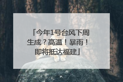今年1号台风下周生成？高温！暴雨！即将抵达福建