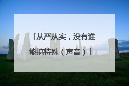 从严从实，没有谁能搞特殊（声音）
