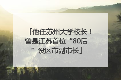 他任苏州大学校长！曾是江苏首位“80后”设区市副市长