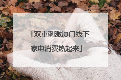 双重刺激厦门线下家电消费热起来