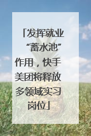 发挥就业“蓄水池”作用，快手美团将释放多领域实习岗位