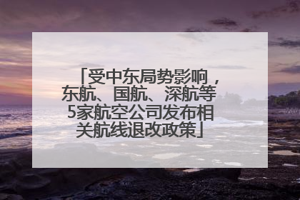 受中东局势影响，东航、国航、深航等5家航空公司发布相关航线退改政策