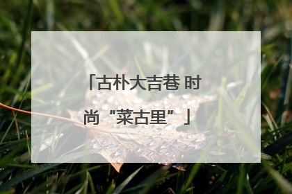 古朴大吉巷 时尚“菜古里”