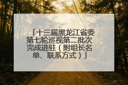 十三届黑龙江省委第七轮巡视第二批次完成进驻（附组长名单、联系方式）