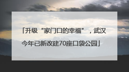 升级“家门口的幸福”，武汉今年已新改建70座口袋公园