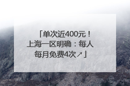 单次近400元！上海一区明确：每人每月免费4次↗